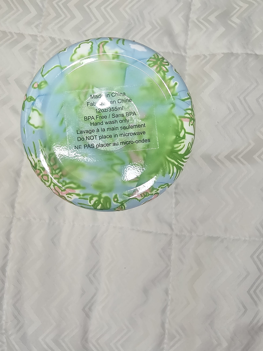 Lilly Pulitzer Pink & Aqua Tropical Pattern Can Cooler - Picture 4 of 4
